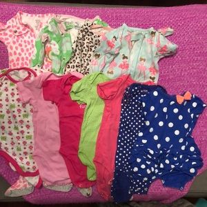 Lot - 12 mo onesies and pajamas
